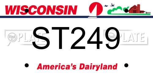 ST249 Wisconsin License Plate