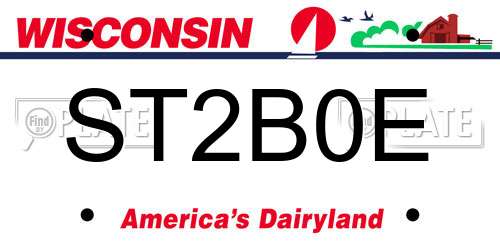 ST2B0E Wisconsin License Plate