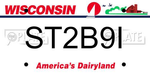 ST2B9I Wisconsin License Plate