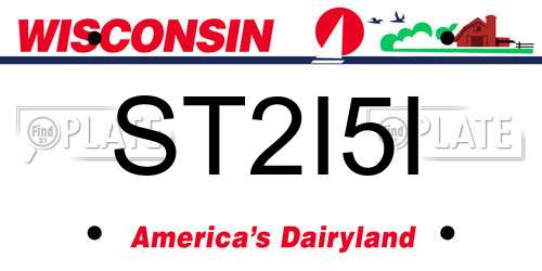 ST2I5I Wisconsin License Plate