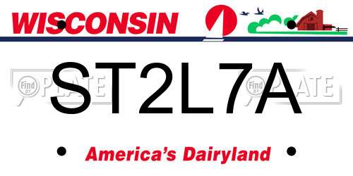 ST2L7A Wisconsin License Plate