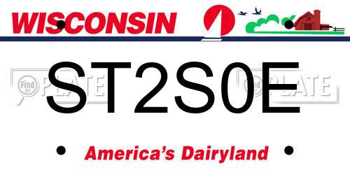ST2S0E Wisconsin License Plate