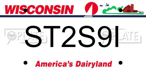 ST2S9I Wisconsin License Plate