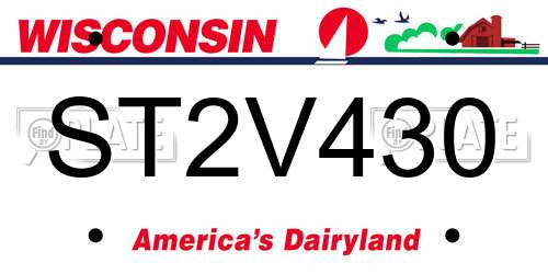ST2V430 Wisconsin License Plate