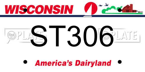 ST306 Wisconsin License Plate