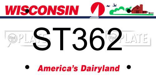 ST362 Wisconsin License Plate