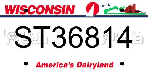 ST36814 Wisconsin License Plate
