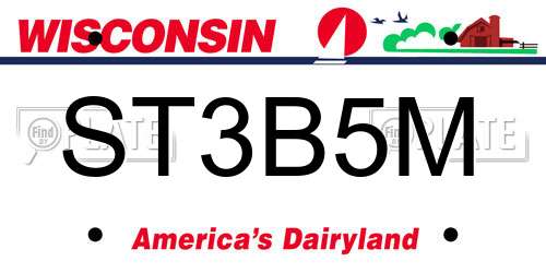 ST3B5M Wisconsin License Plate
