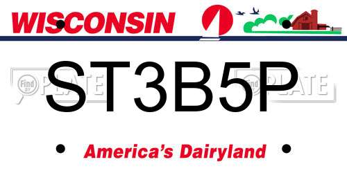 ST3B5P Wisconsin License Plate