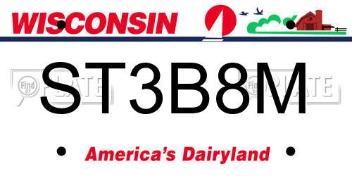 ST3B8M Wisconsin License Plate