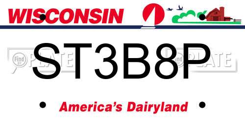 ST3B8P Wisconsin License Plate
