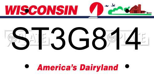 ST3G814 Wisconsin License Plate
