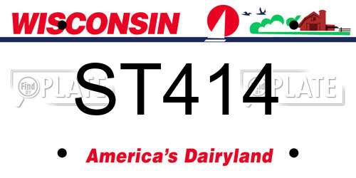 ST414 Wisconsin License Plate