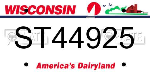 ST44925 Wisconsin License Plate