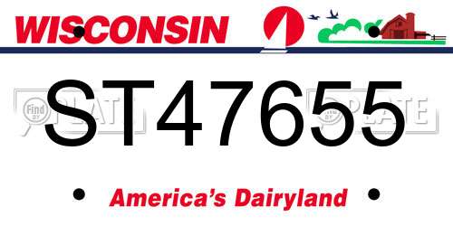 ST47655 Wisconsin License Plate