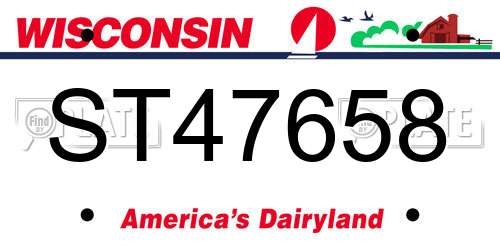 ST47658 Wisconsin License Plate