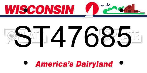 ST47685 Wisconsin License Plate