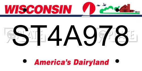 ST4A978 Wisconsin License Plate