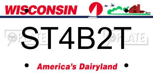 ST4B2T Wisconsin License Plate