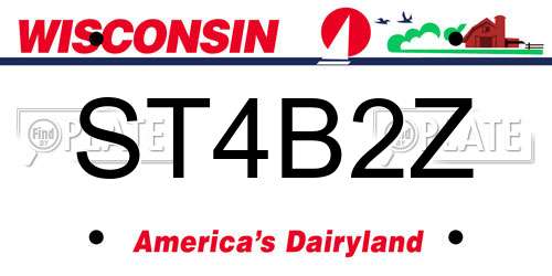 ST4B2Z Wisconsin License Plate