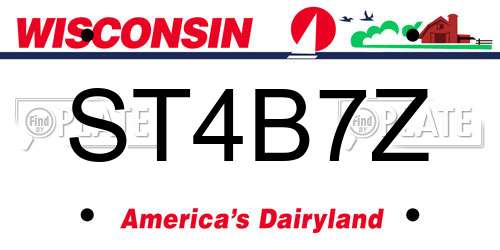 ST4B7Z Wisconsin License Plate