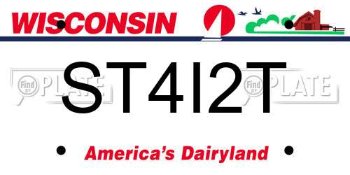 ST4I2T Wisconsin License Plate