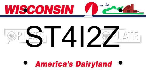 ST4I2Z Wisconsin License Plate
