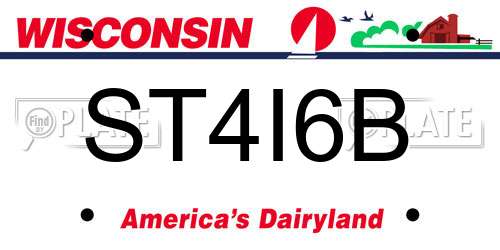 ST4I6B Wisconsin License Plate
