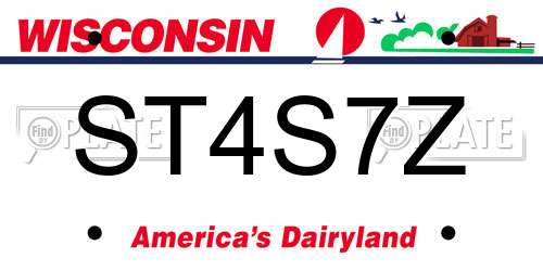 ST4S7Z Wisconsin License Plate