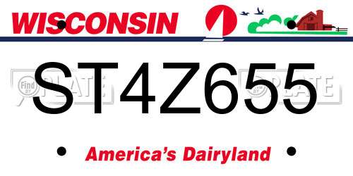 ST4Z655 Wisconsin License Plate