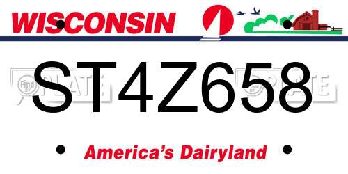 ST4Z658 Wisconsin License Plate