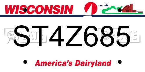 ST4Z685 Wisconsin License Plate