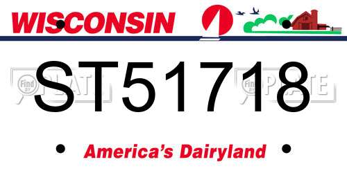 ST51718 Wisconsin License Plate