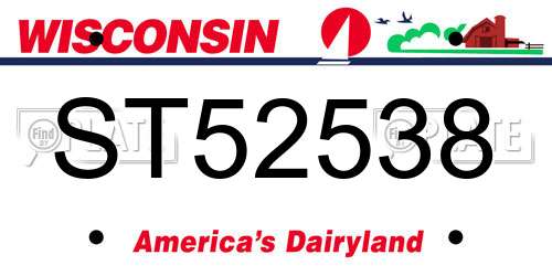 ST52538 Wisconsin License Plate