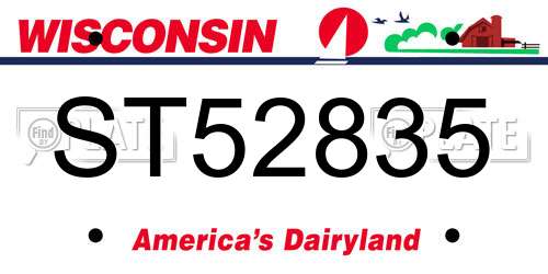 ST52835 Wisconsin License Plate