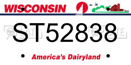 ST52838 Wisconsin License Plate