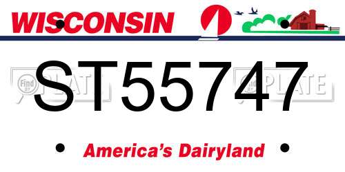 ST55747 Wisconsin License Plate