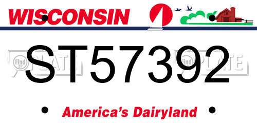 ST57392 Wisconsin License Plate