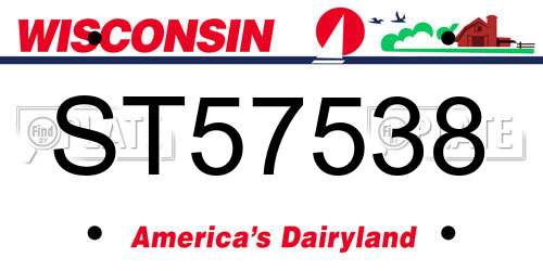 ST57538 Wisconsin License Plate