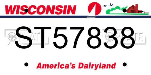 ST57838 Wisconsin License Plate