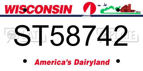 ST58742 Wisconsin License Plate