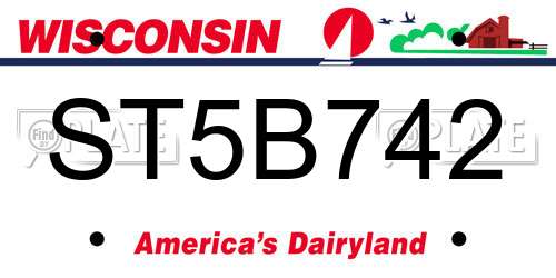 ST5B742 Wisconsin License Plate