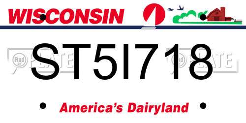 ST5I718 Wisconsin License Plate