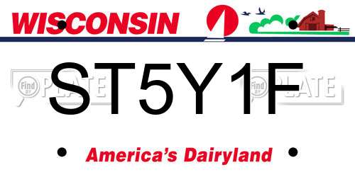 ST5Y1F Wisconsin License Plate