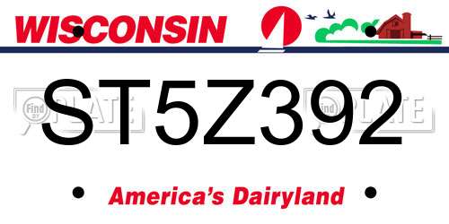 ST5Z392 Wisconsin License Plate