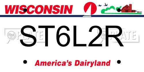 ST6L2R Wisconsin License Plate