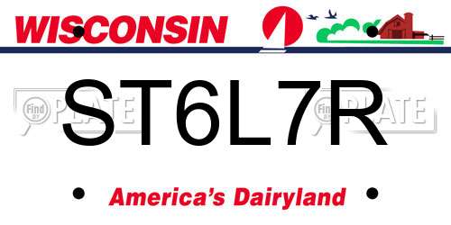 ST6L7R Wisconsin License Plate
