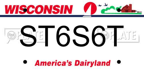 ST6S6T Wisconsin License Plate