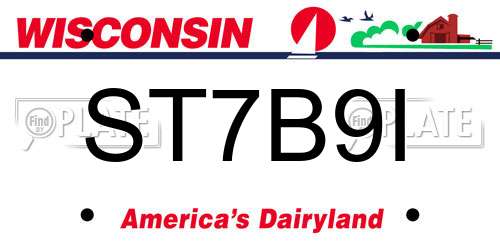 ST7B9I Wisconsin License Plate