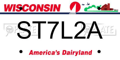 ST7L2A Wisconsin License Plate